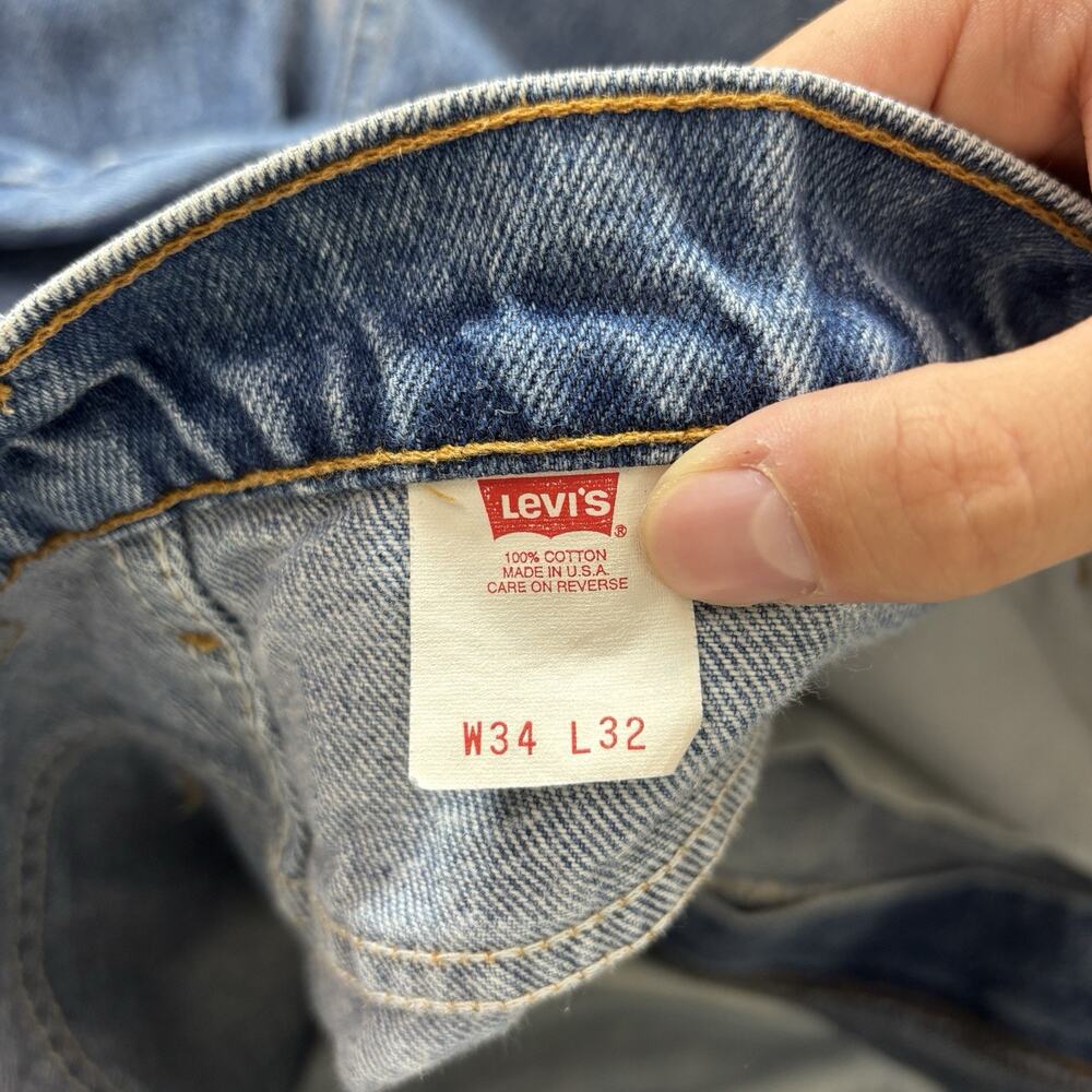 Vintage Levis 517 Orange Tab Bootcut Jeans Men 34x32 Made in USA 1997 575 Vtg - Picture 5 of 6